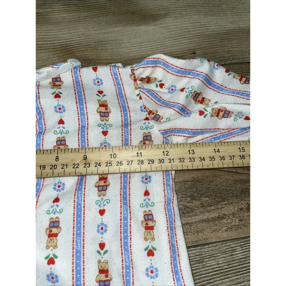 Lanz Of Salzburg Flannel Nightgown Girls Sz Small Blue Red Hearts Bear